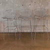 Set of Three Reproduction Harry Bertoia Chrome Wired Barstools