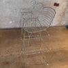 Set of Three Reproduction Harry Bertoia Chrome Wired Barstools