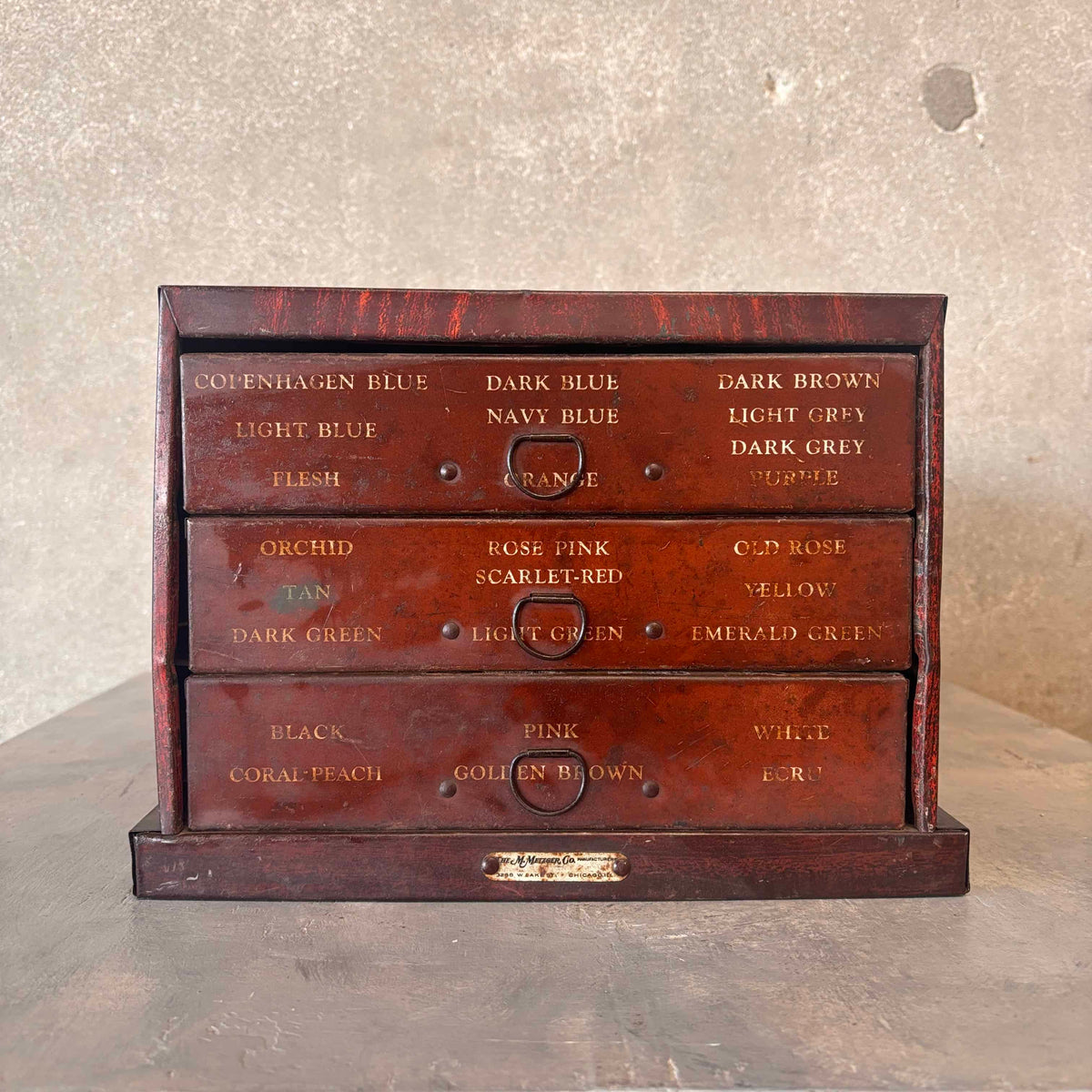 1920's Rit Dye Counter Display With Three Drawers