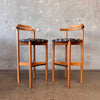 Pair of Mid Century Modern Scandinavian Bar Stools