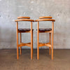 Pair of Mid Century Modern Scandinavian Bar Stools