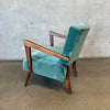 1950s Teal Mohair Accent Chair