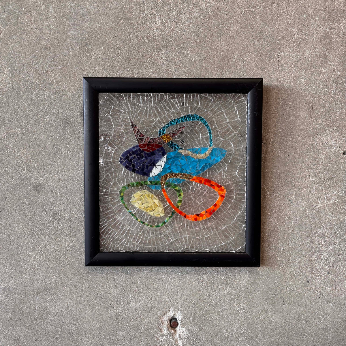 Retro Mosaic Glass Framed Art