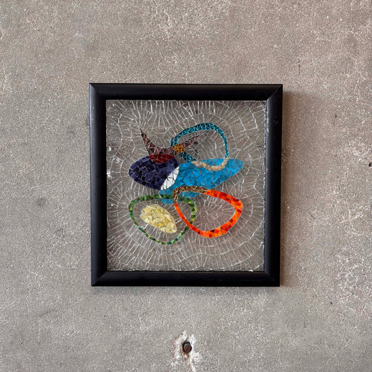 Retro Mosaic Glass Framed Art