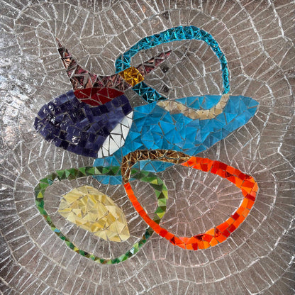 Retro Mosaic Glass Framed Art