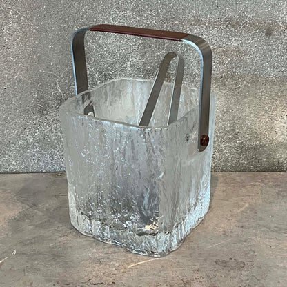 HOYA Glacier Crystal Ice Bucket w/ Tongs & Stainless Strainer - Made in Japan