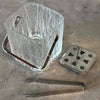 HOYA Glacier Crystal Ice Bucket w/ Tongs & Stainless Strainer - Made in Japan