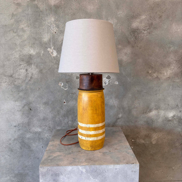 Large Painted Wood Lamp - Modern