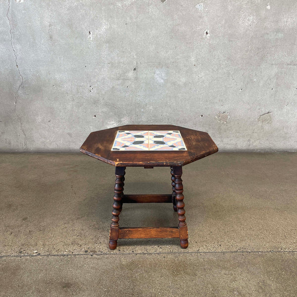 Antique 1920s Spanish Revival California Tile Table