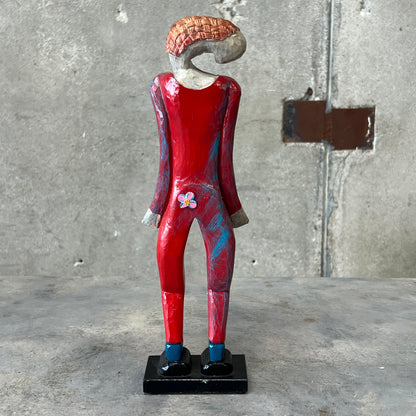 Ned E. Shultz "Woman With Weave" #536 - 2014 Wooden Sculpture