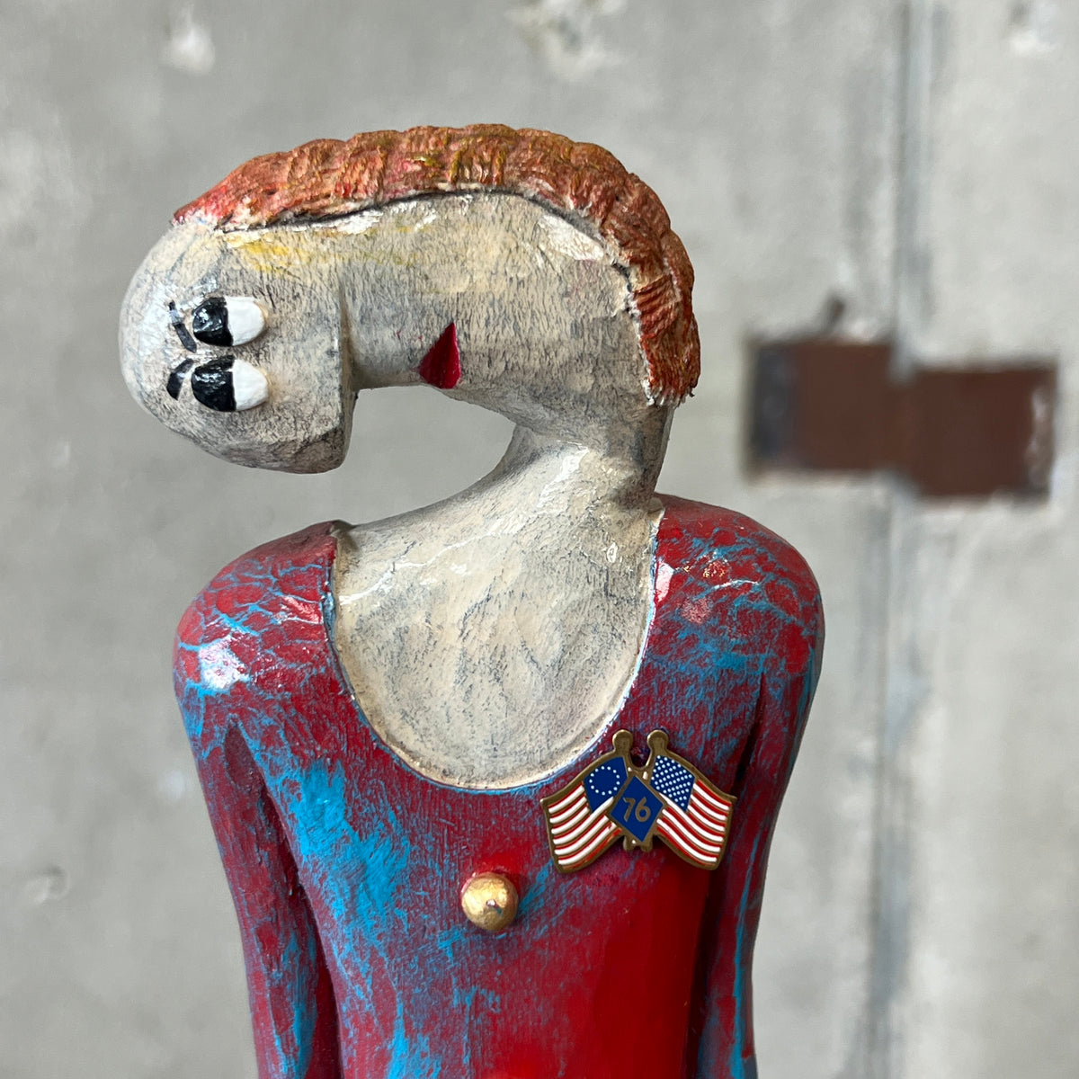Ned E. Shultz "Woman With Weave" #536 - 2014 Wooden Sculpture