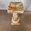Vintage Orange Marble Pedestal #1