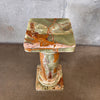 Vintage Orange Marble Pedestal #1