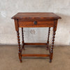 Vintage Berley Twist Single Drawer Table