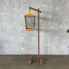 Vintage 1950's Orange Mid Century Modern Bird Cage With Stand