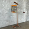 Vintage 1950's Orange Mid Century Modern Bird Cage With Stand