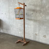 Vintage 1950's Orange Mid Century Modern Bird Cage With Stand