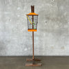 Vintage 1950's Orange Mid Century Modern Bird Cage With Stand