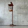 Vintage 1950's Orange Mid Century Modern Bird Cage With Stand