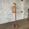 Vintage 1950's Orange Mid Century Modern Bird Cage With Stand