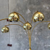Vintage Italian Modern Brass Arc Floor Lamp - Six Lights w/ Dimmer