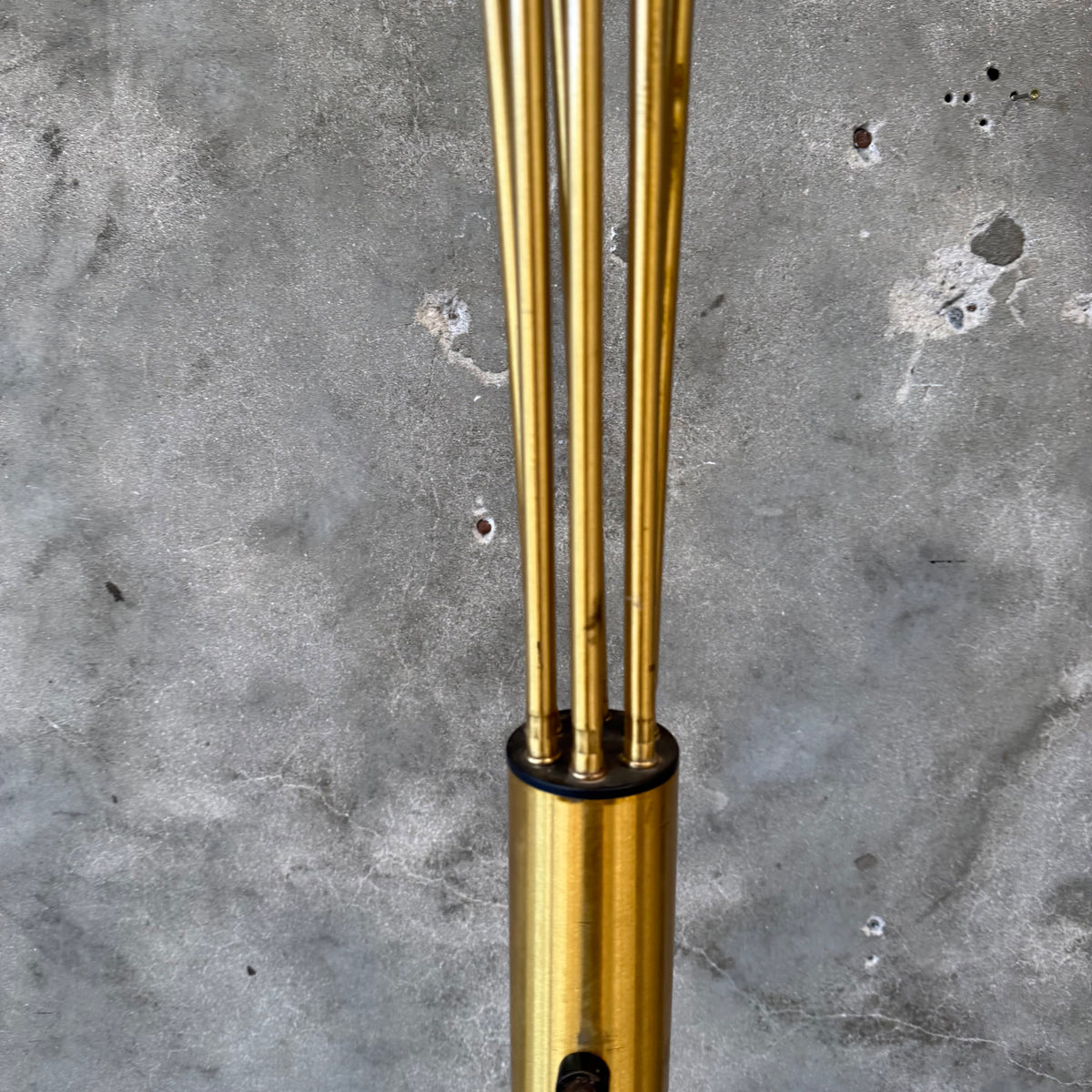Vintage Italian Modern Brass Arc Floor Lamp - Six Lights w/ Dimmer