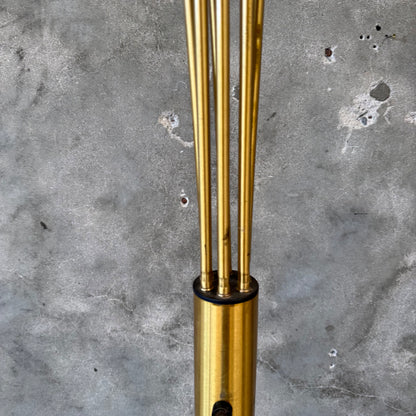Vintage Italian Modern Brass Arc Floor Lamp - Six Lights w/ Dimmer