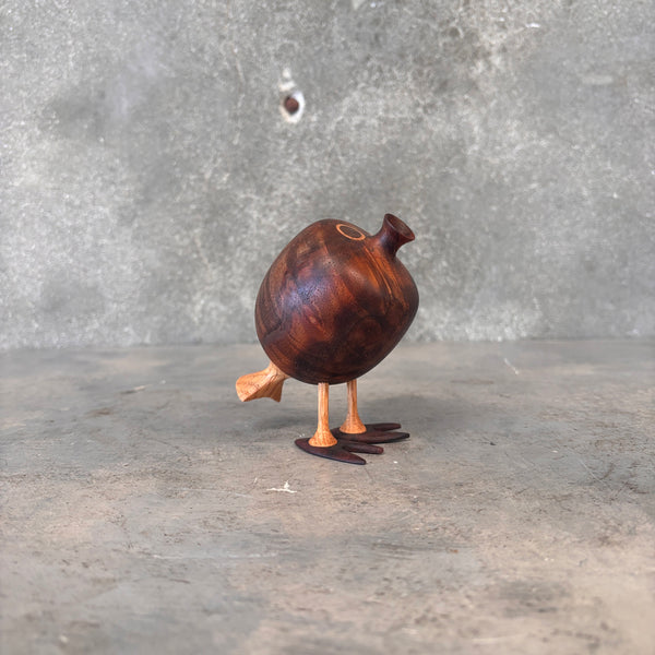 Turned Wood Bird Vase