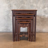 Set of Four Vintage JL George Hand Carved Nesting Tables