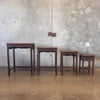 Set of Four Vintage JL George Hand Carved Nesting Tables