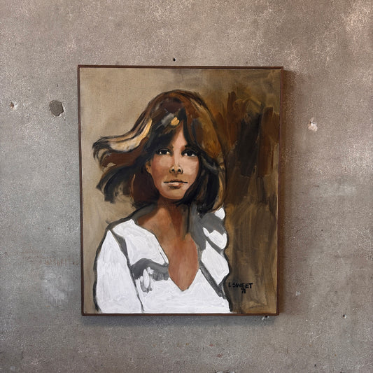 70s Painting Female Portrait