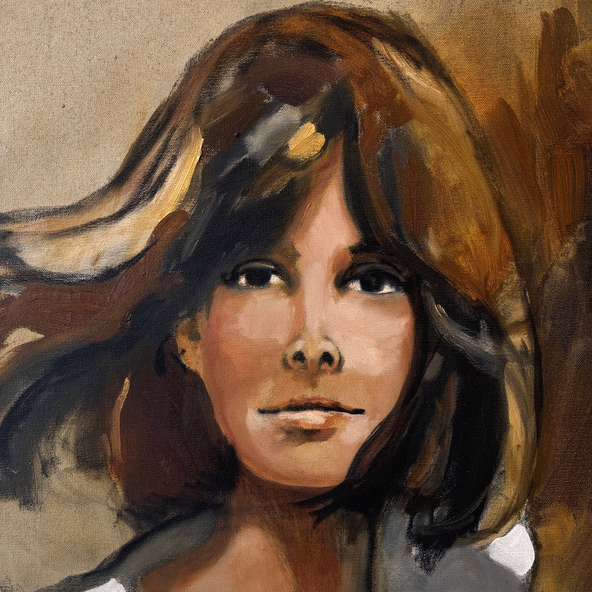 70s Painting Female Portrait