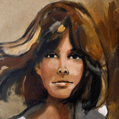 70s Painting Female Portrait