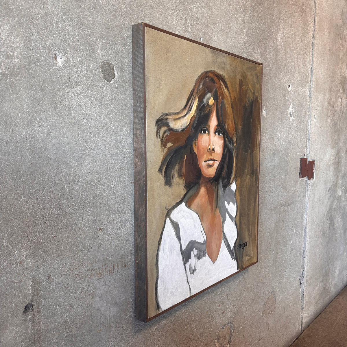 70s Painting Female Portrait