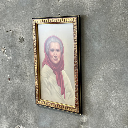 Vintage "OLD WOMAN OF CAPRI" Rare Art Print Distributed by M&B Inc., New York