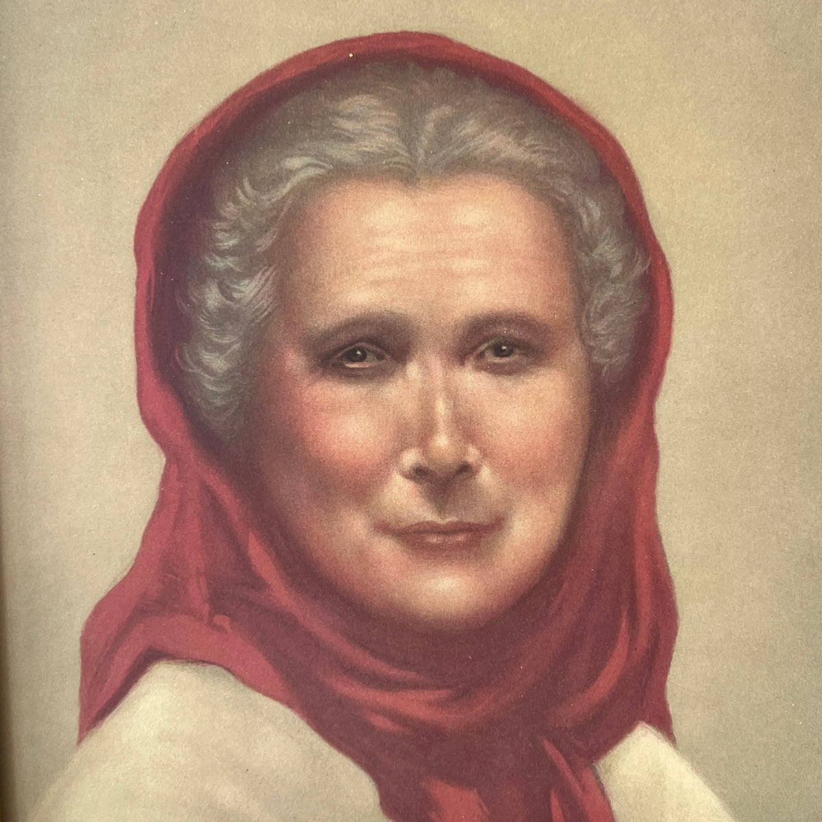 Vintage "OLD WOMAN OF CAPRI" Rare Art Print Distributed by M&B Inc., New York