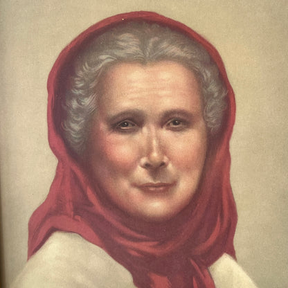 Vintage "OLD WOMAN OF CAPRI" Rare Art Print Distributed by M&B Inc., New York