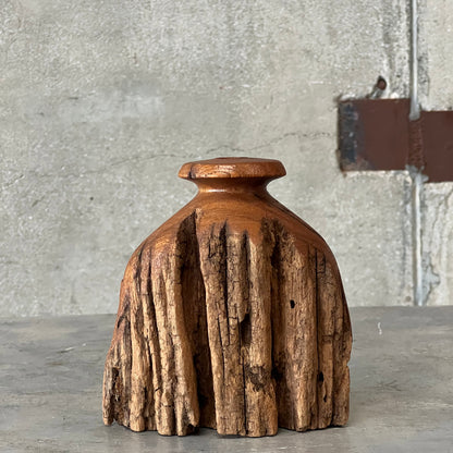 Vintage Hand Turned Live Edge Fence Post Bud Vase/Candle Holder