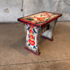 Peter Hunt Folk Art 1946 Bench - Side Table Hand Painted