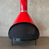 Vintage Mid Century Modern Red Porcelain Enamel Finish Preway Fireplace