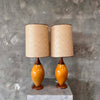 Pair of Mid Century Modern 1960s - 1970s Table Lamps w/ Shades