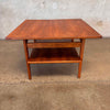Mid Century Jens Risom Walnut Two-Tier Side Table/End Table