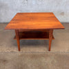 Mid Century Jens Risom Walnut Two-Tier Side Table/End Table