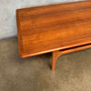 1960s Danish Modern Table w/ Rattan Shelf