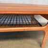 1960s Danish Modern Table w/ Rattan Shelf