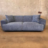 Mid Century Style Blue Boucle Sofa