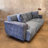 Mid Century Style Blue Boucle Sofa