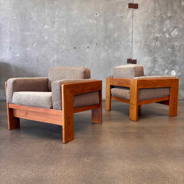 Pair of Vintage Tobia Scarpa Mid Century Modern/Italian Modern Teak Lounge Chairs
