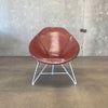 Vintage Leather Lounge Chair Oval Saddle by Garza Marta