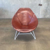 Vintage Leather Lounge Chair Oval Saddle by Garza Marta